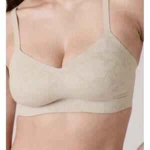 Athleta L‎ Ritual Lace Adjustable Bra Beige A-C Cups Large NWT